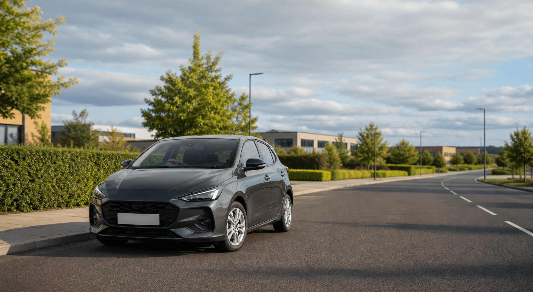 Compact hire car prepared for local and regional travel in Grantham